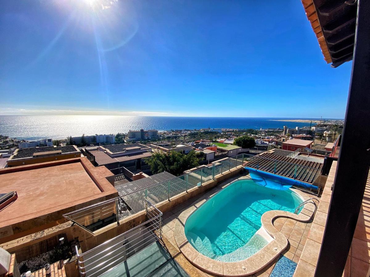 Luxury 5 star Villa Violetta with amazing sea view, jacuzzi&heated pool San Agustín Esterno foto
