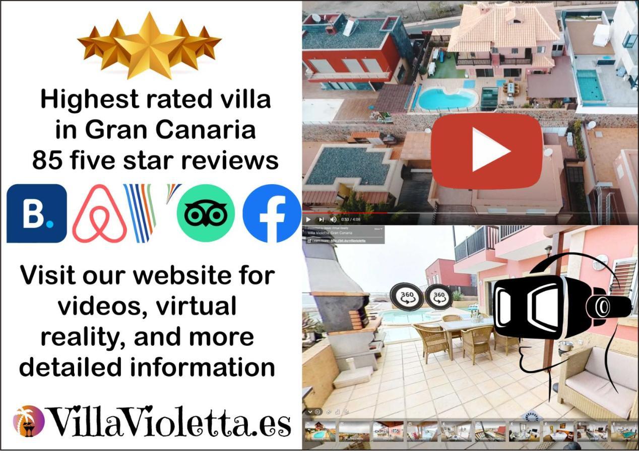 Luxury 5 star Villa Violetta with amazing sea view, jacuzzi&heated pool San Agustín Esterno foto